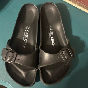 Birkenstock Madrid EVA Classic Black Buckle Slides size 38